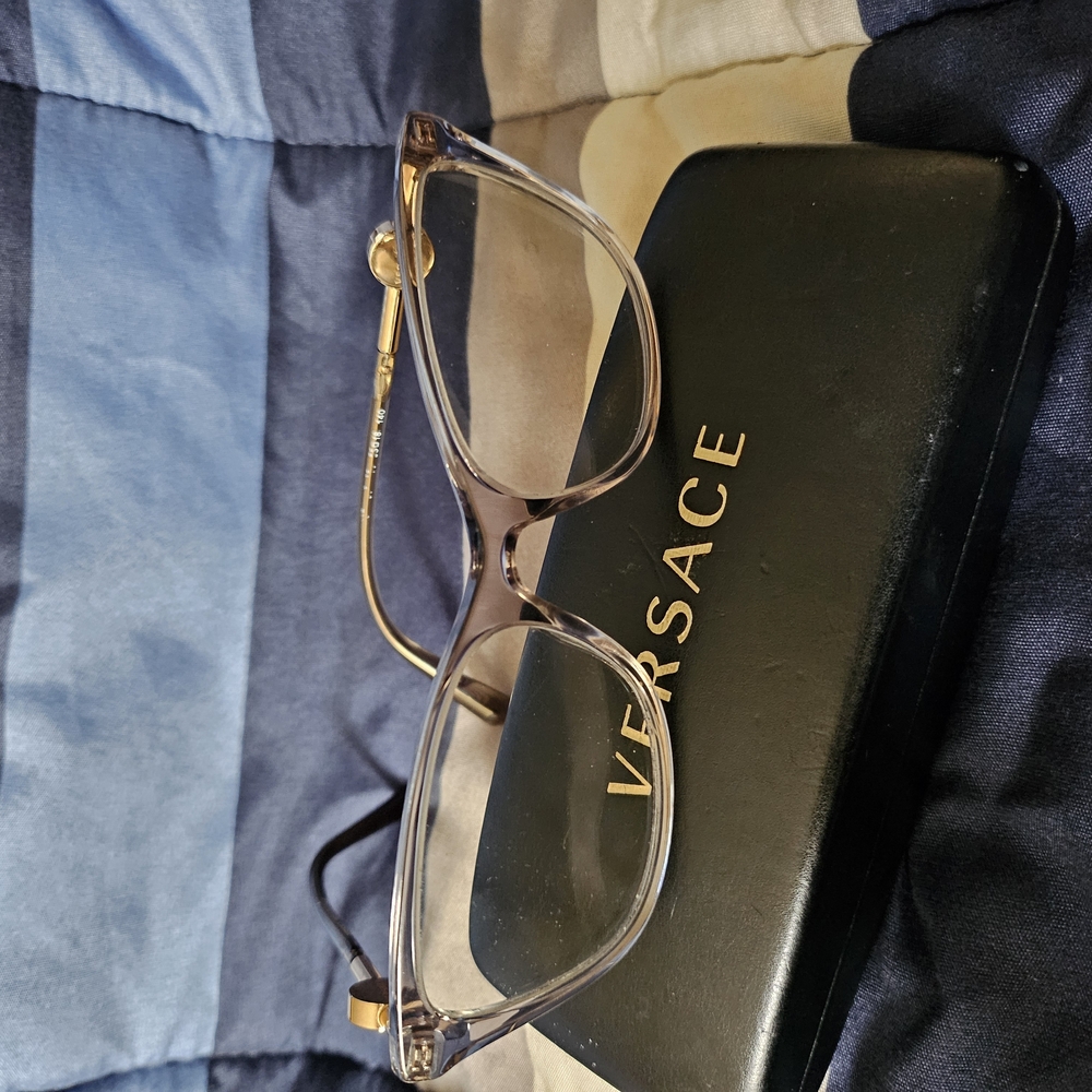 Versace Clear and Gold Eyeglasses